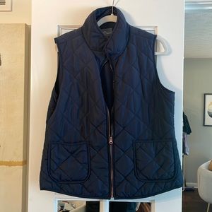 Navy Market & Spruce Puffer Vest with Rose Gold Zipper